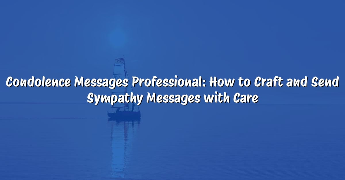 Condolence Messages Professional: How to Craft and Send Sympathy Messages with Care