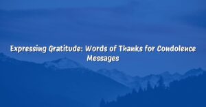 Expressing Gratitude: Words of Thanks for Condolence Messages