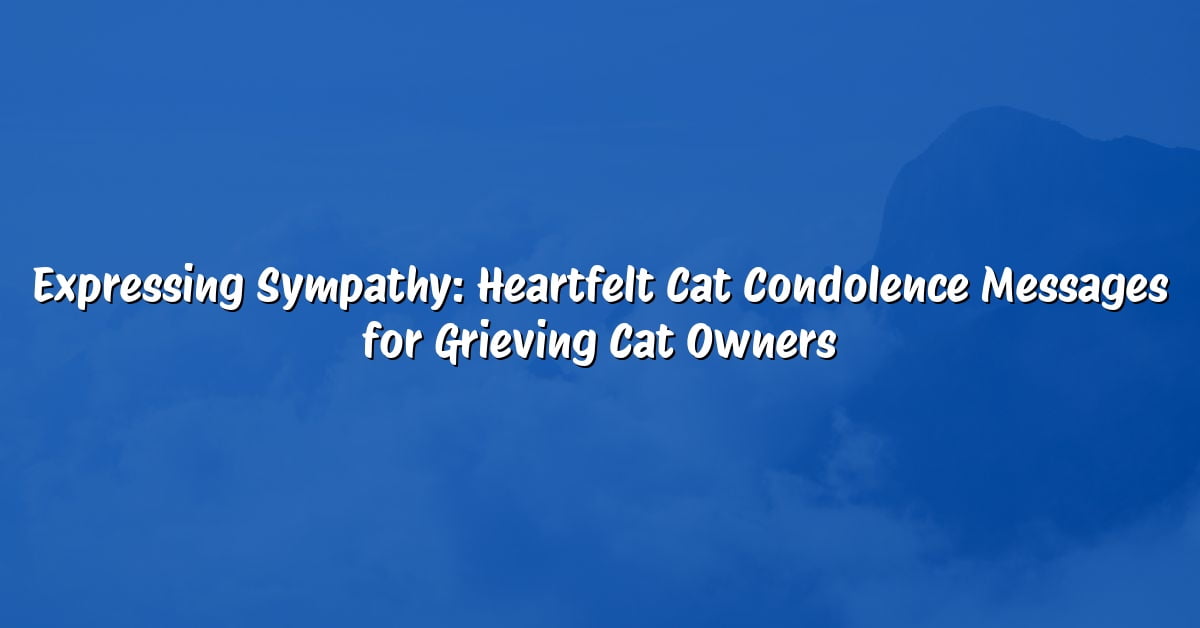 Expressing Sympathy: Heartfelt Cat Condolence Messages for Grieving Cat Owners